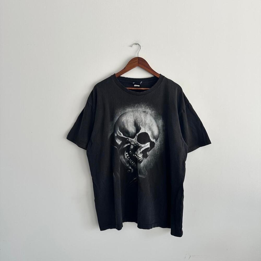 Black Vintage Ghost Rider Shirt Marvel Y2K Skull Graphic